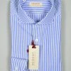 Regent By Pancaldi Camicia Slim Fit Pancaldi Collo Francese A Righe Azzurro