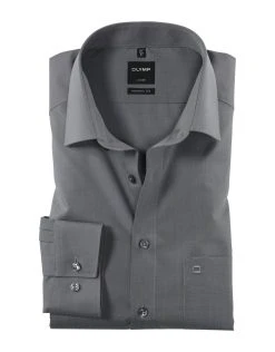 Camicia Grigio Medio Olymp Cotone Facile Stiro Modern Fit
