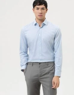 OLYMP N. 6 Camicia A Righe Celeste Olymp In Jersey Super Slim Fit -Meyer Shop 0 635d1d8a 1200