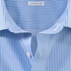 OLYMP Luxor Camicia Olymp Comfort Fit A Righe Celeste Con Taschino -Meyer Shop 0 63c57d03 706