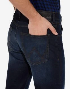 Jeans Wrangler Denim Soft Luxe A Gamba Dritta Tonalità Deep Indigo -Meyer Shop 0 63d28b48 965