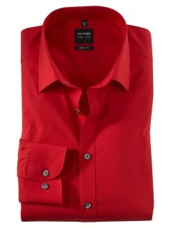 OLYMP Level Five Camicia Rossa Olymp Slim Fit Cotone Stretch -Meyer Shop 0 6516707d 1200