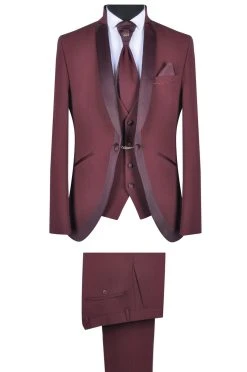 Baggi Men Abito Da Sposo Baggi Cerimonia Borgogna Slim Fit -Meyer Shop 0 65e36d00 1200