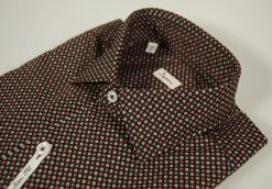 Camicia Slim Fit Ingram Fondo Nero Micro Fantasia Marrone Grigio Bordeaux -Meyer Shop 0 67ebef31 1600