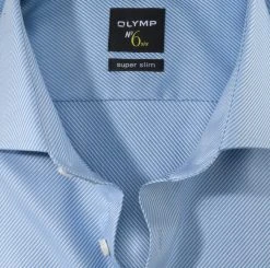 OLYMP No. Six Camicia Olymp Celeste Super Slim Fit Cotone Stretch