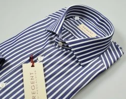 Regent By Pancaldi Camicia Slim Fit Blu A Righe Pancaldi Puro Cotone -Meyer Shop 0 6985c1d0 1520