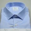 Camicia Ingram Celeste Slim Fit In Cotone Twill Diagonale Doppio Ritorto