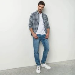 Cinque Tasche Denim Chiaro Stretch Mcs Regular Fit