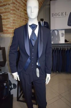 Musani Uomo Smoking Da Sposo Moderno Blu Musani Cerimonia