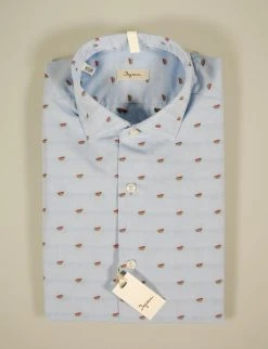 Camicia Slim Fit Ingram Celeste Fil Coupè Con Anguria