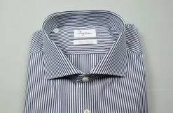 Camicia Ingram A Righe Blu Slim Fit In Cotone Doppio Ritorto -Meyer Shop 0 6ff5c282 1600