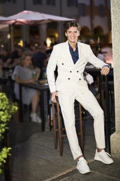 Abito Musani Gessato A Doppio Petto Slim Fit -Meyer Shop 0 7039ee63 1200