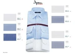 Camicia Ingram Slim Fit Mille Righe Celeste Cotone No Stiro -Meyer Shop 0 7051375e 1070