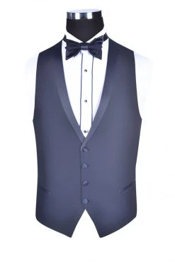 Baggi Men Smoking Elegante Baggi Blu Slim Fit Con Panciotto E Papillon -Meyer Shop 0 70a4205d 1700