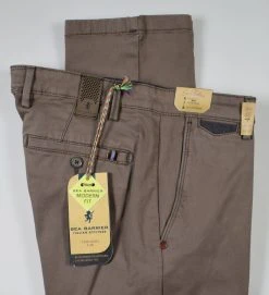 Pantalone Sea Barrier Marrone In Cotone Raso Stretch Modern Fit -Meyer Shop 0 7218a06b 1700