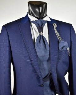 Abito Musani Cerimonia Bluette Slim Fit Con Petto A Lancia -Meyer Shop 0 726d5608 1200