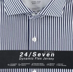 OLYMP Level Five Camicia Slim Fit Olymp In Jersey A Righe Blu