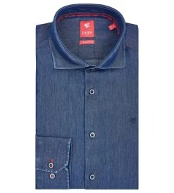 PURE SHIRT Camicia In Jeans Slim Fit Pure Collo Alla Francese -Meyer Shop 0 73e41847 1000