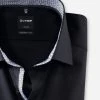 OLYMP Luxor Camicia Nera Olymp Modern Fit Cotone Organico Facile Stiro