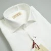 Regent By Pancaldi Camicia Pancaldi Bianca Slim Fit In Puro Lino Collo Alla Francese