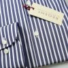 Regent By Pancaldi Camicia Slim Fit Blu A Righe Pancaldi Puro Cotone