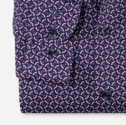OLYMP Level Five Camicia Olymp Slim Fit Bordeaux Disegno Geometrico Stampato -Meyer Shop 0 7807db69 706