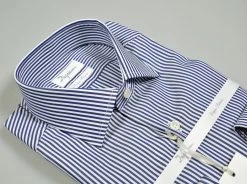 Camicia Slim Fit In Cotone Doppio Ritorto Ingram A Righe Azzurre -Meyer Shop 0 797b884d 1600