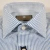 Camicia Slim Fit Micro Disegno Azzurro Duca Visconti