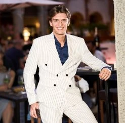 Abito Musani Gessato A Doppio Petto Slim Fit