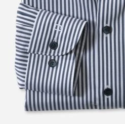 OLYMP Level Five Camicia Olymp A Righe Blu Slim Fit Cotone Stretch -Meyer Shop 0 7c6245c2 706