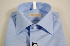 Regent By Pancaldi Camicia Pancaldi Slim Fit Celeste A Pois In Puro Cotone -Meyer Shop 0 7d0d1bc0 1600
