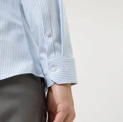 OLYMP N. 6 Camicia A Righe Celeste Olymp In Jersey Super Slim Fit -Meyer Shop 0 7e2b8e7a 706