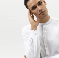 OLYMP Level Five Camicia Bianca In Lino E Cotone Slim Fit Olymp -Meyer Shop 0 8065b2f9 706