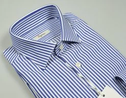 Camicia In Cotone Ingram A Righe Azzurro Slim Fit -Meyer Shop 0 80b7d928 1532
