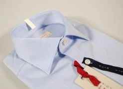 Camicia Slim Fit Azzurra Regent By Pancaldi In Cotone Operato -Meyer Shop 0 8138b7d9 1600