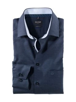 OLYMP Luxor Camicia Olymp Blu Scuro Modern Fit In Cotone Bio -Meyer Shop 0 8234f760 1200