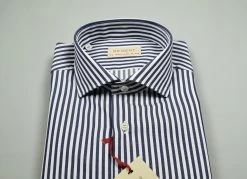 Regent By Pancaldi Camicia Slim Fit Pancaldi Puro Cotone A Righe Blu -Meyer Shop 0 8314b71a 1600