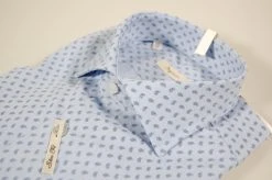 Camicia Celeste Micro Fantasia Ingram Vestibilità Slim Fit -Meyer Shop 0 84676284 1600