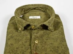 Camicia Ingram Verde In Velluto Stampato Modern Fit Button Down -Meyer Shop 0 87372e6f 1600