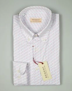 Regent By Pancaldi Camicia Regular Fit Pancaldi Collo Button Down In Cotone Stretch Stampato -Meyer Shop 0 88005432 1200