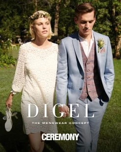 DIGEL Ceremony Vintage Abito Celeste Country Chic Slim Fit Completo Di Gilet E Papillon -Meyer Shop 0 883940bc 1700