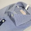 Camicia Micro Fantasia Azzurra Regent By Pancaldi Slim Fit