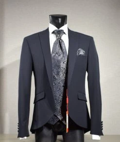 Musani Uomo Abito Elegante Nero Musani Cerimonia Slim Fit Con Panciotto -Meyer Shop 0 895b220c 1200