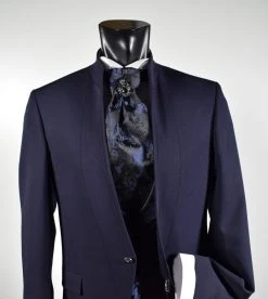 Abito Blu Musani Cerimonia Slim Fit Con Panciotto E Cravatta -Meyer Shop 0 897da058 1700