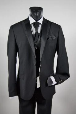 Abito Nero Musani Cerimonia Uomo Drop Sei Lana Stretch -Meyer Shop 0 89ff0929 1200