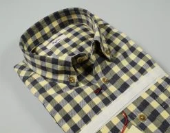 Camicia Ingram A Quadri Blu E Giallo In Flanella Button Down Modern Fit -Meyer Shop 0 8a95e474 1527