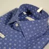 Camicia Ingram Blu A Fantasia Slim Fit Cotone Stretch
