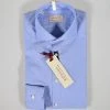 Regent By Pancaldi Camicia Slim Fit Pancaldi Celeste Micro Fantasia Collo Mezzo Francese