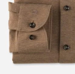 Camicia Olymp Level Five In Jersey Marrone Slim Fit -Meyer Shop 0 8dbf10f1 706
