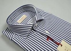 Regent By Pancaldi Camicia Slim Fit Pancaldi Puro Cotone A Righe Blu -Meyer Shop 0 8e61ba7d 1600